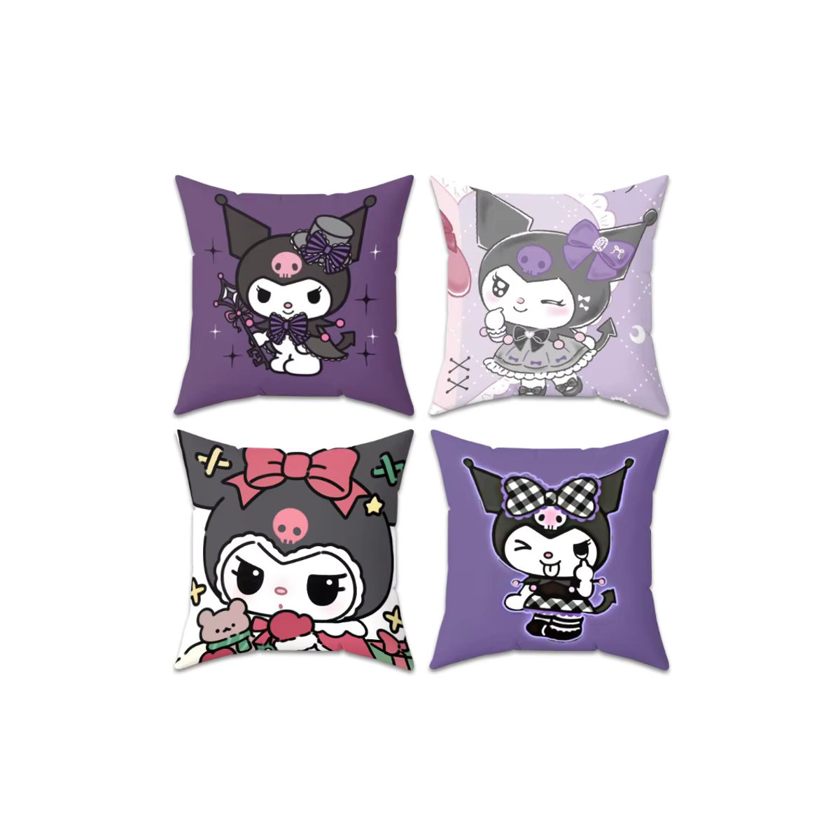 Sanrio Kuromi dekorativer Kissenbezug in Lila, B/H: 40 x 40 cm - Bild 4