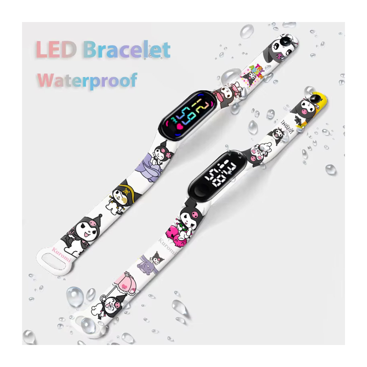 Sanrio Kuromi Digitale LED Touch Uhr für Kinder und Teenager in Weiß - Bild 2