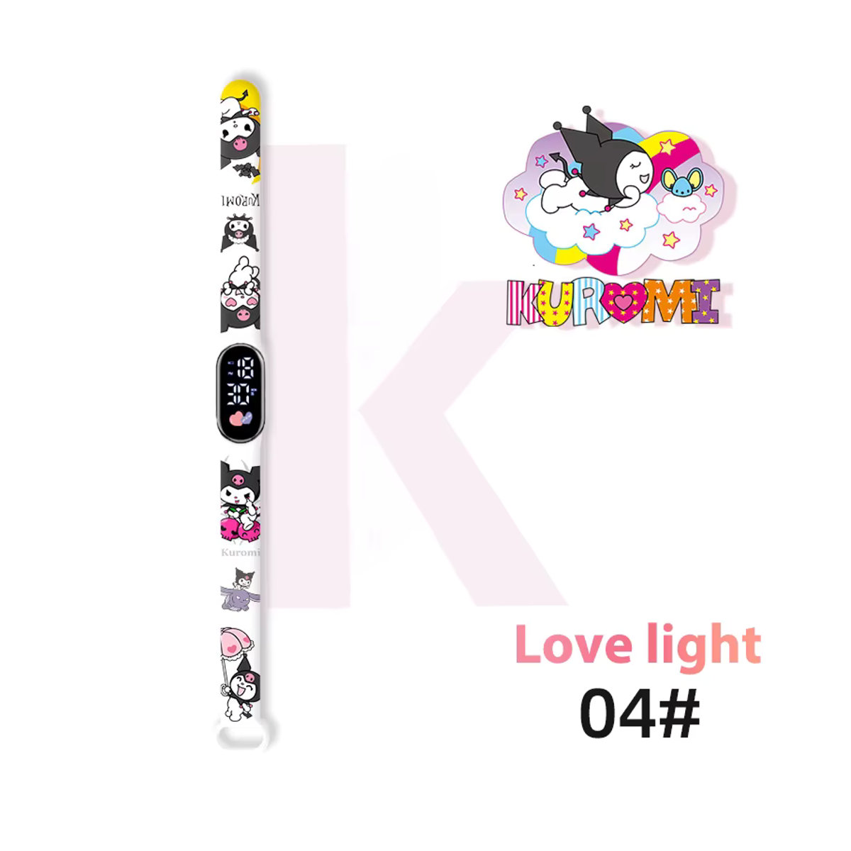 Sanrio Kuromi Digitale LED Touch Uhr für Kinder und Teenager in Weiß - Bild 3
