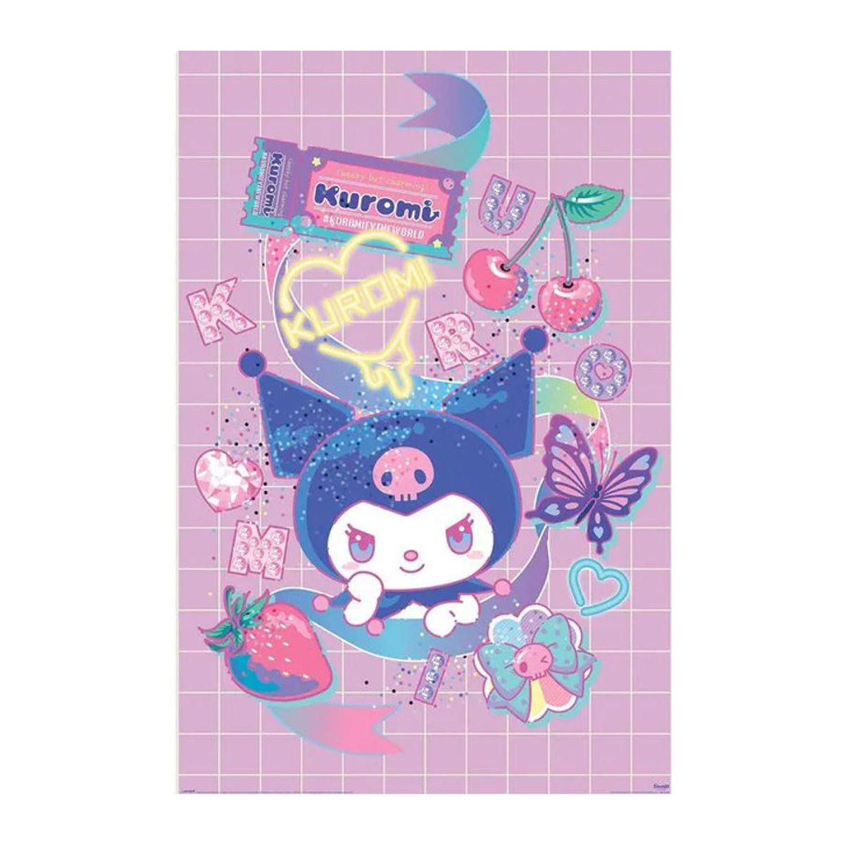Sanrio Kuromi Mood Print Wandbild, schwarz und mehrfarbig, Breite: 91,5 cm, Höhe: 91,5 cm - Bild 1