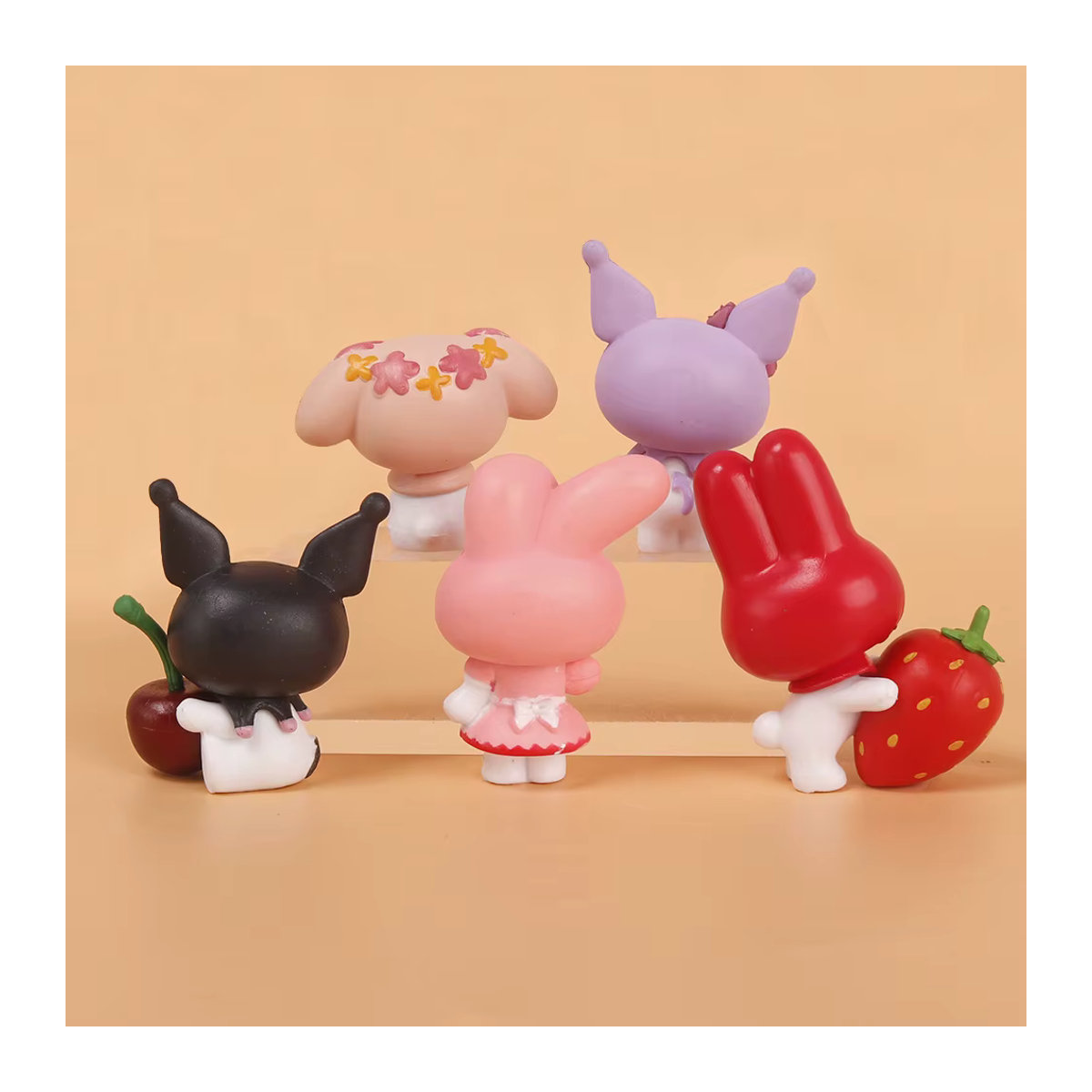 Sanrio Melodie und Kuromi Früchte Serie Anime Action Figuren Set aus Kunststoff, 5-teiliges Set, mehrfarbig - Bild 2