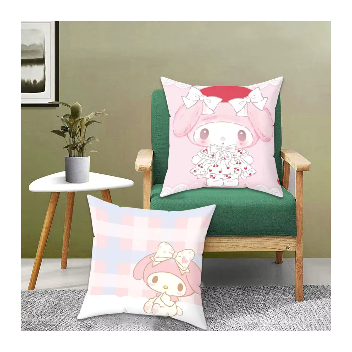 Sanrio Melody Kissenbezug für Sofa und Schlafzimmer, Rosa, B/T/H: 45 x 45 x 0 cm - Bild 2