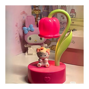 Sanrio Mikko Hyazinthe Glow Nachtlicht Rosa Kawaii Animationsmodell zur Schlafzimmer und Schreibtisch Dekoration