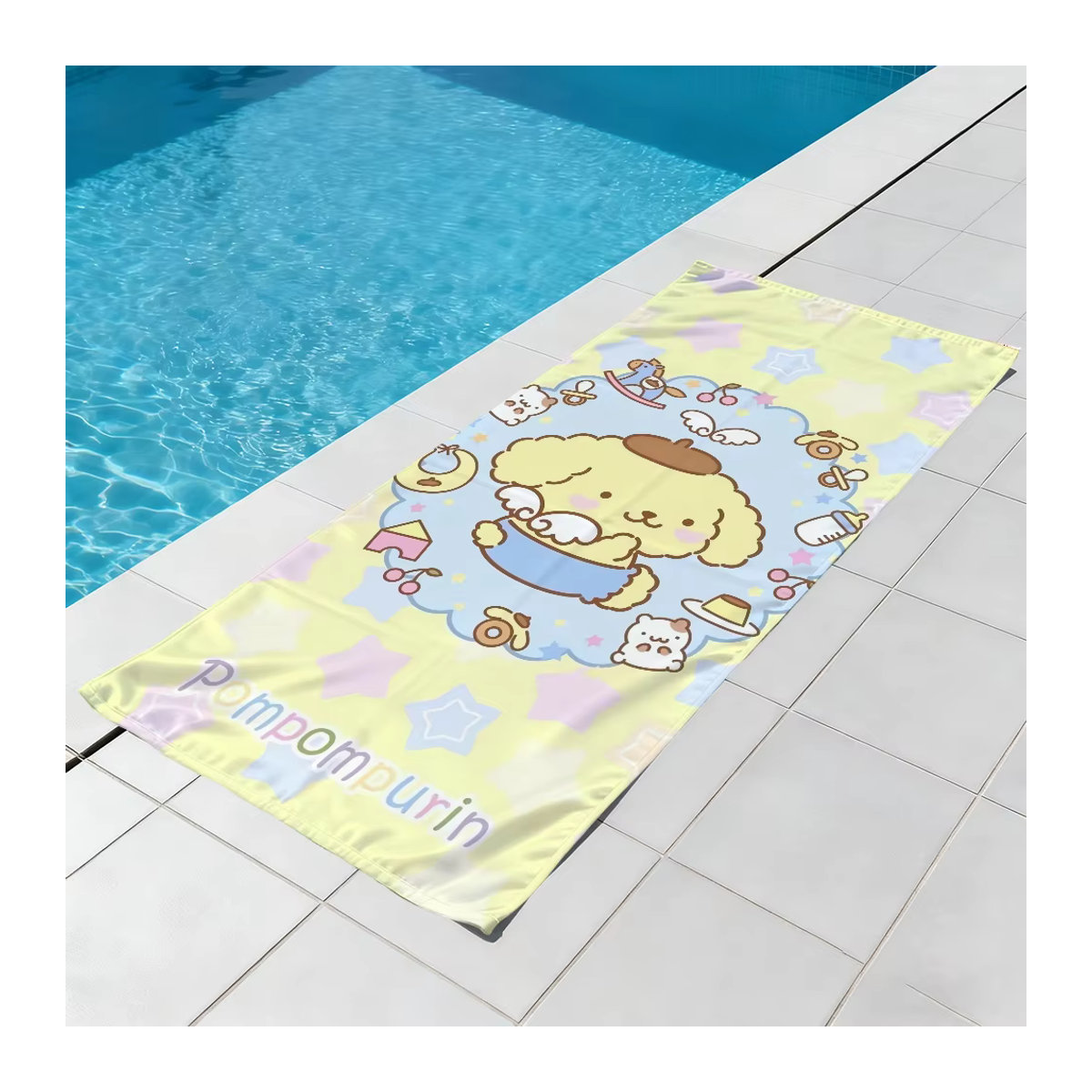 Sanrio P-pom Purin Handtuch Gelb schnelltrocknend und weich - Bild 4
