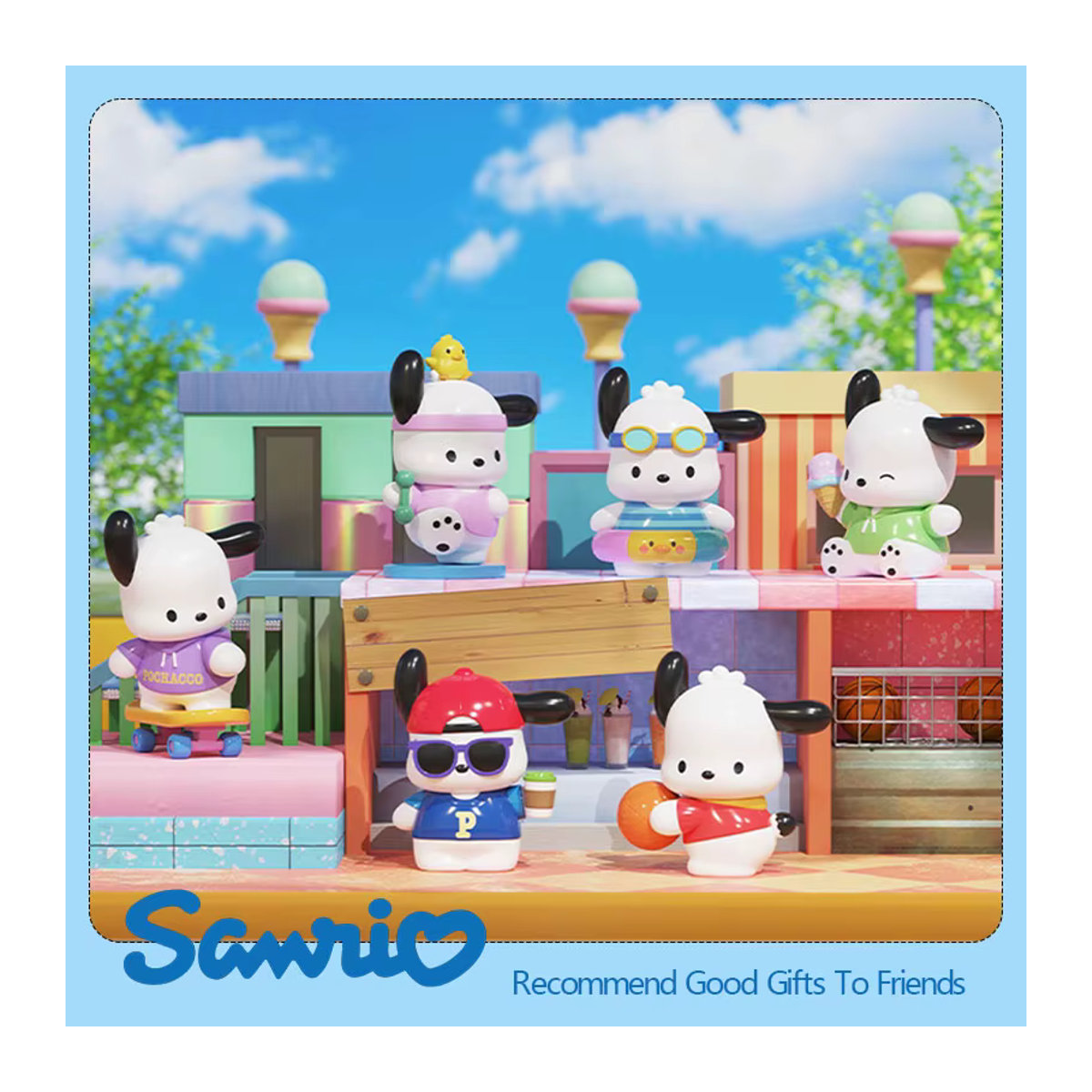 Sanrio Pochacco Anime Action Figur als Desktop Dek - Bild 3