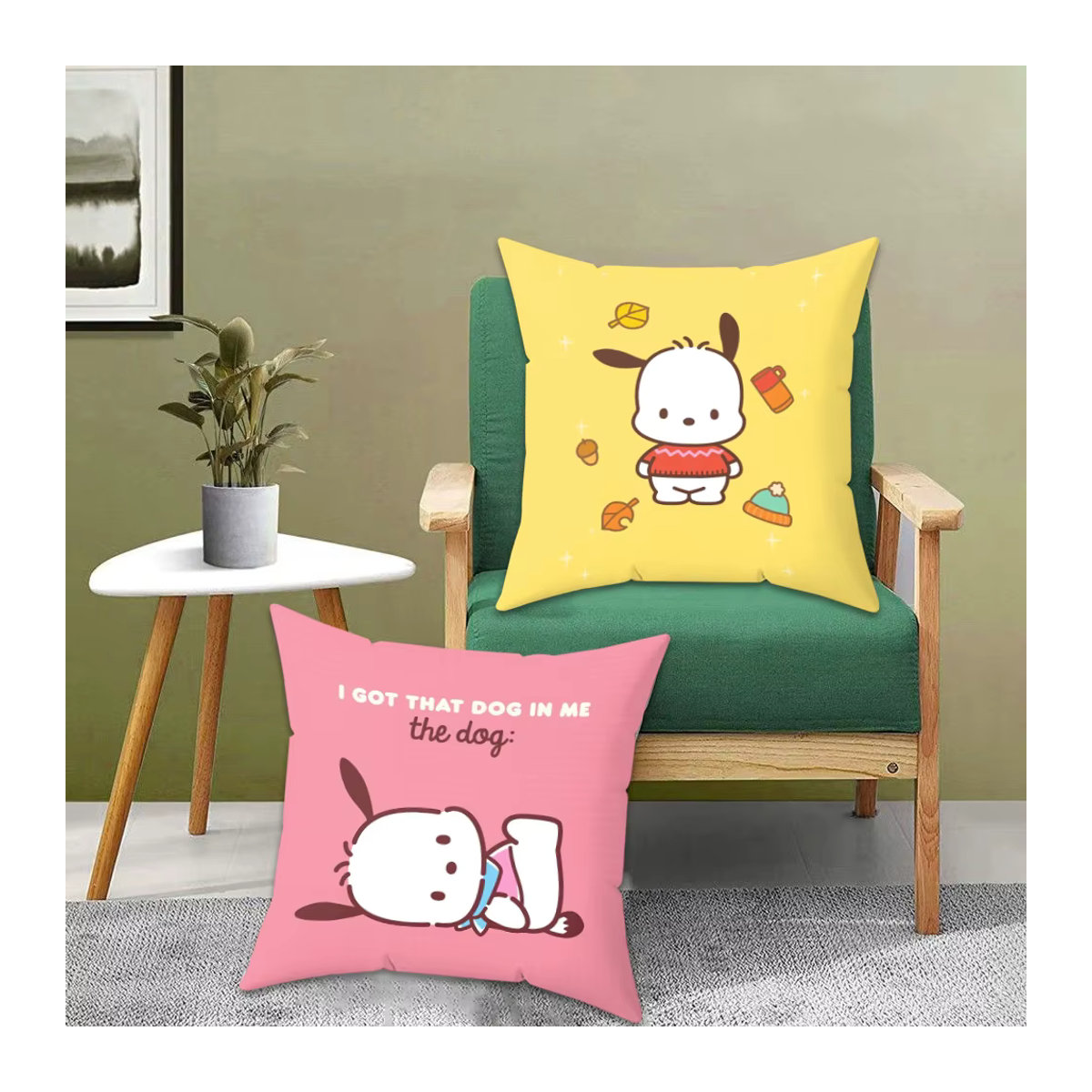 Sanrio Pochacco Kawaii Cartoon Kissenbezug in Mehrfarbig für deine Dekoration - Bild 2