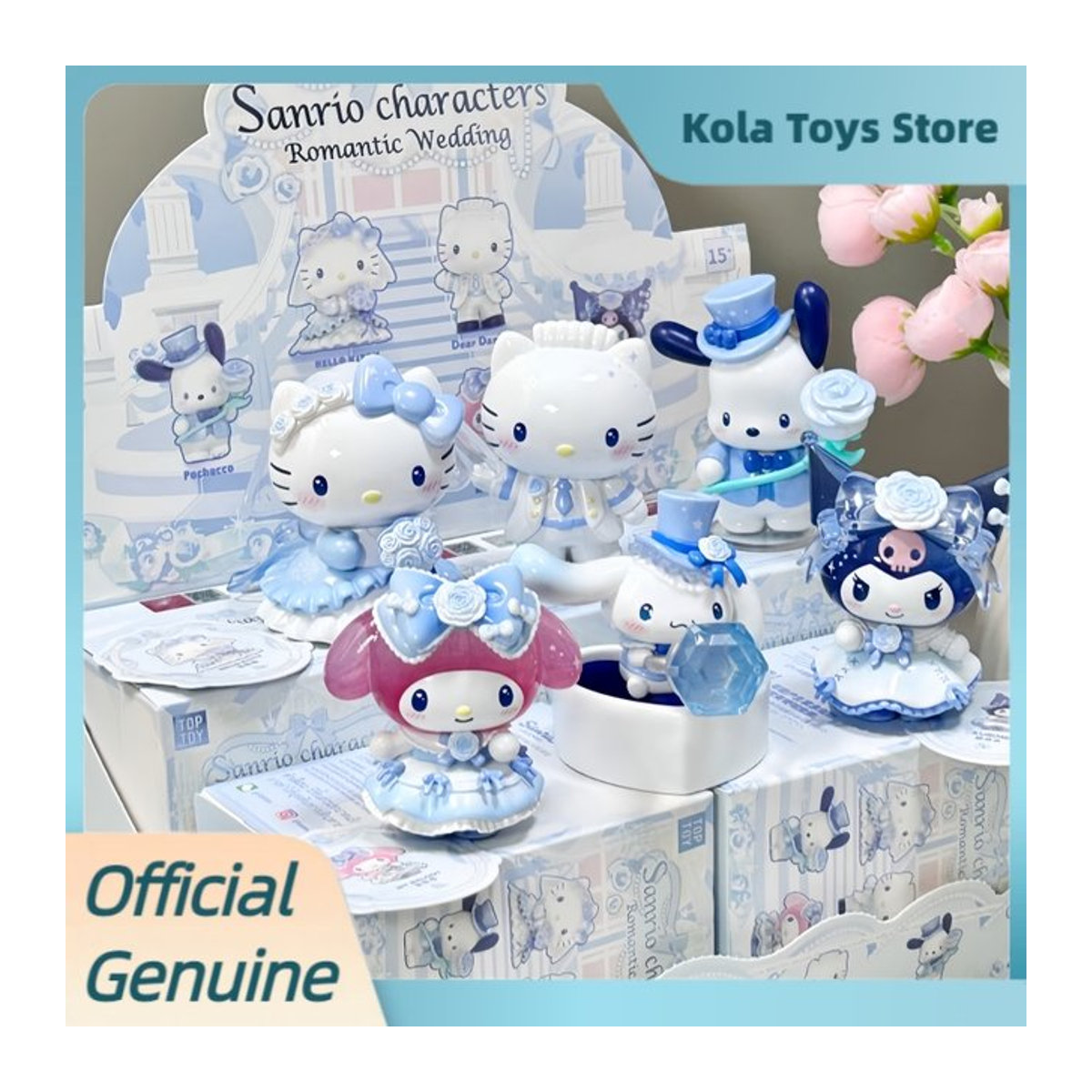 Sanrio Romantische Hochzeit Serie Blind Box Figuren Kuromi und Melody Anime Mystery Box Puppen in Mehrfarbig - Bild 1