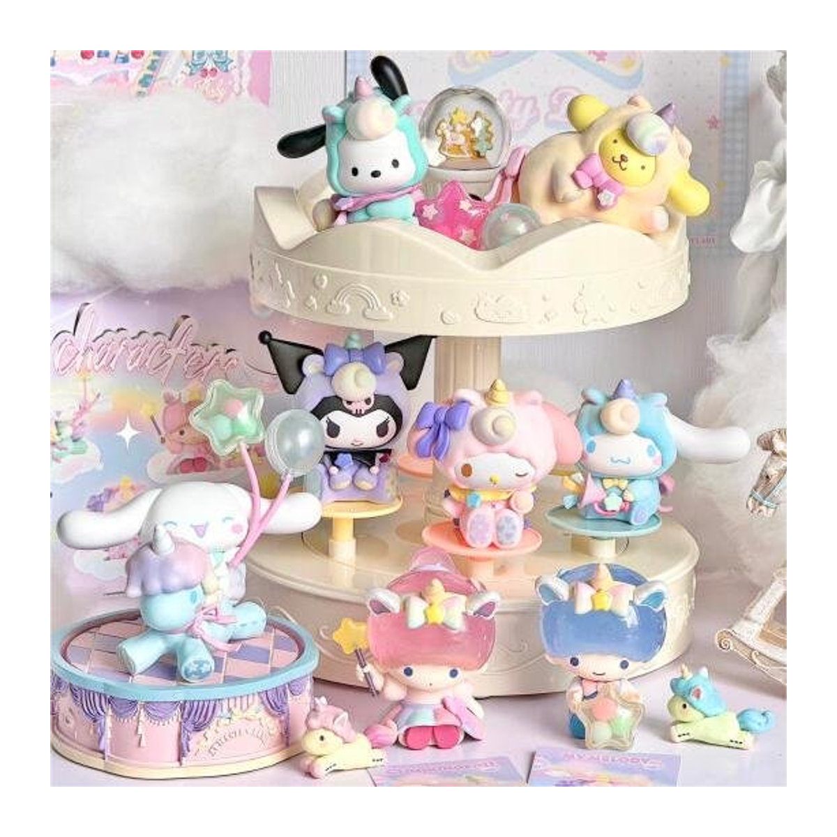 Sanrio Wonderland Serie Blind Box Anime Figuren Cinnamoroll Pochacco Kuromi My Melody Mystery Box aus Kunststoff mehrfarbig - Bild 1