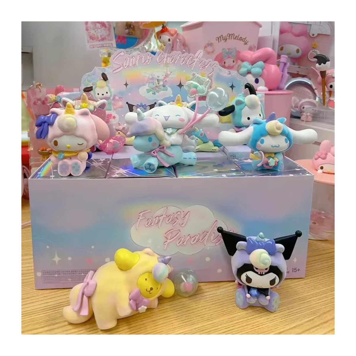 Sanrio Wonderland Serie Blind Box Anime Figuren Cinnamoroll Pochacco Kuromi My Melody Mystery Box aus Kunststoff mehrfarbig - Bild 2