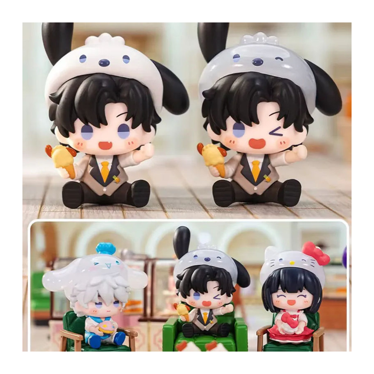 Sanrio x Anime Link Click Sweet Moments Serie Blind Box Figur, mehrfarbiges Mini Modell aus Kunststoff als Sammlerstück und Ornament - Bild 2