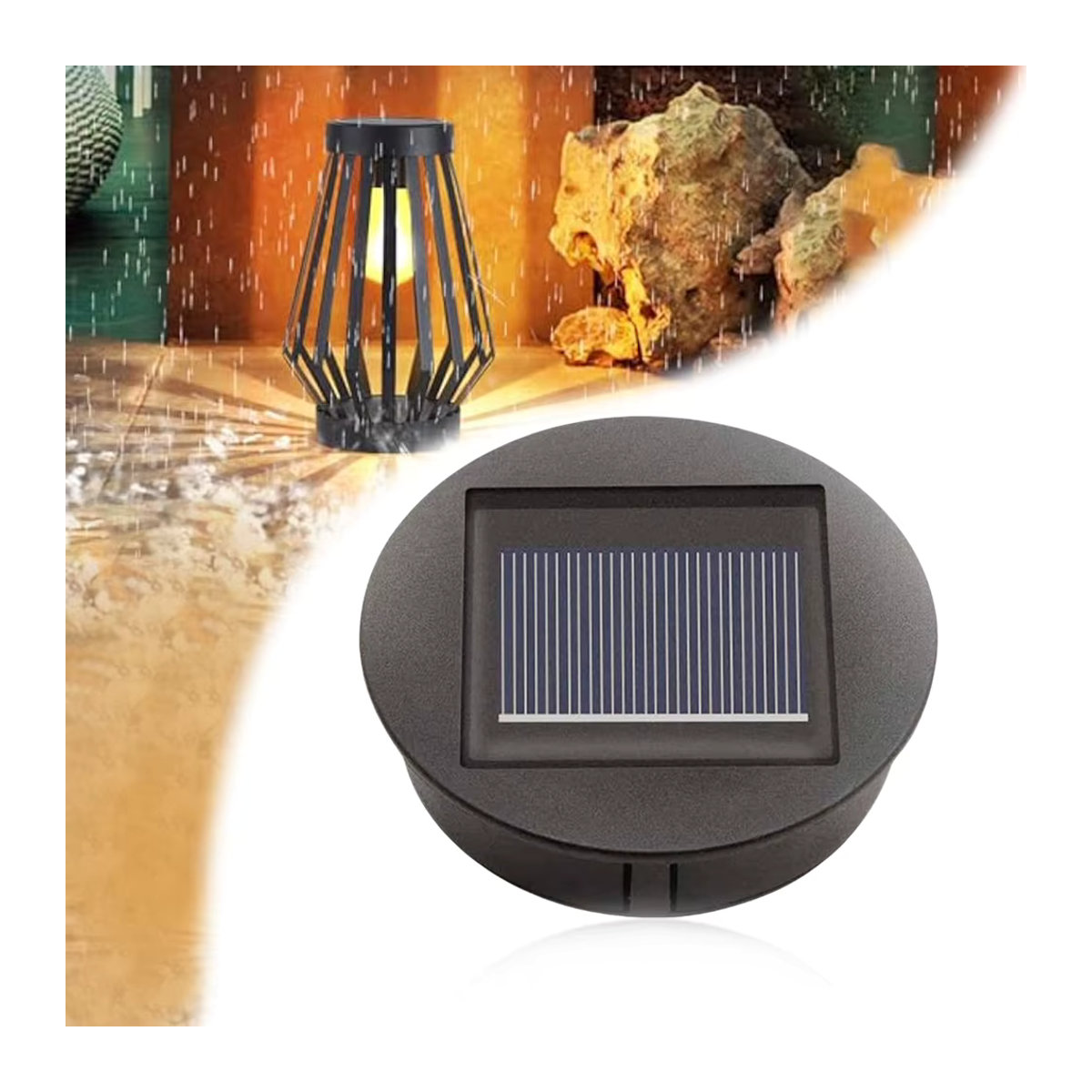 Santo Solarlampensockel mit LED-Birne in Schwarz für die Garten-Dekoration - Bild 2