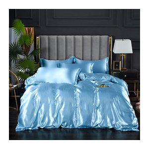 Satin-Bettwäsche Set Queen-Size Bettbezug 230 x 260 cm ohne Kissenbezug