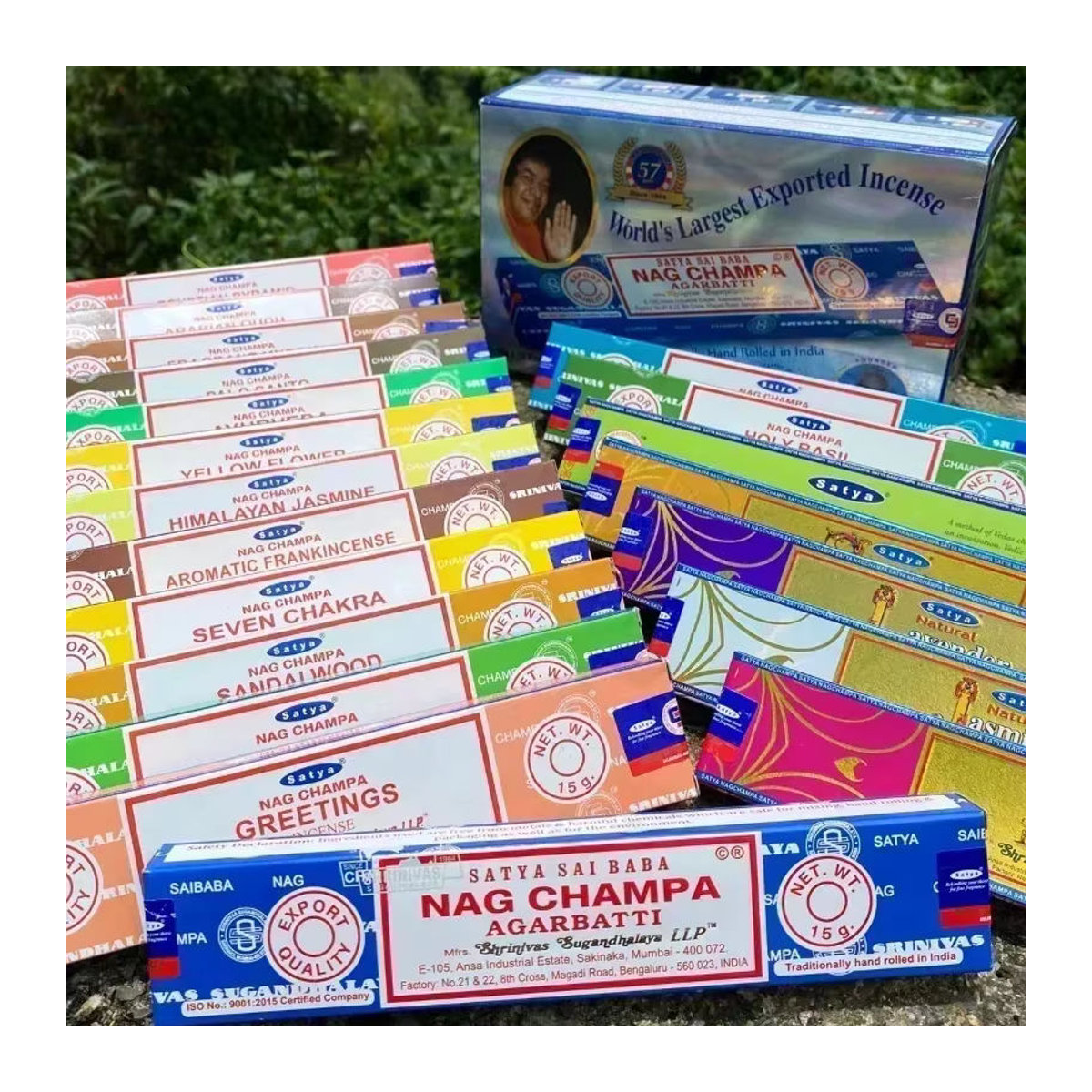 Satya Nag Champa India Stick Räucherstäbchen mit weißem Salbei und Sandelholz - Bild 4