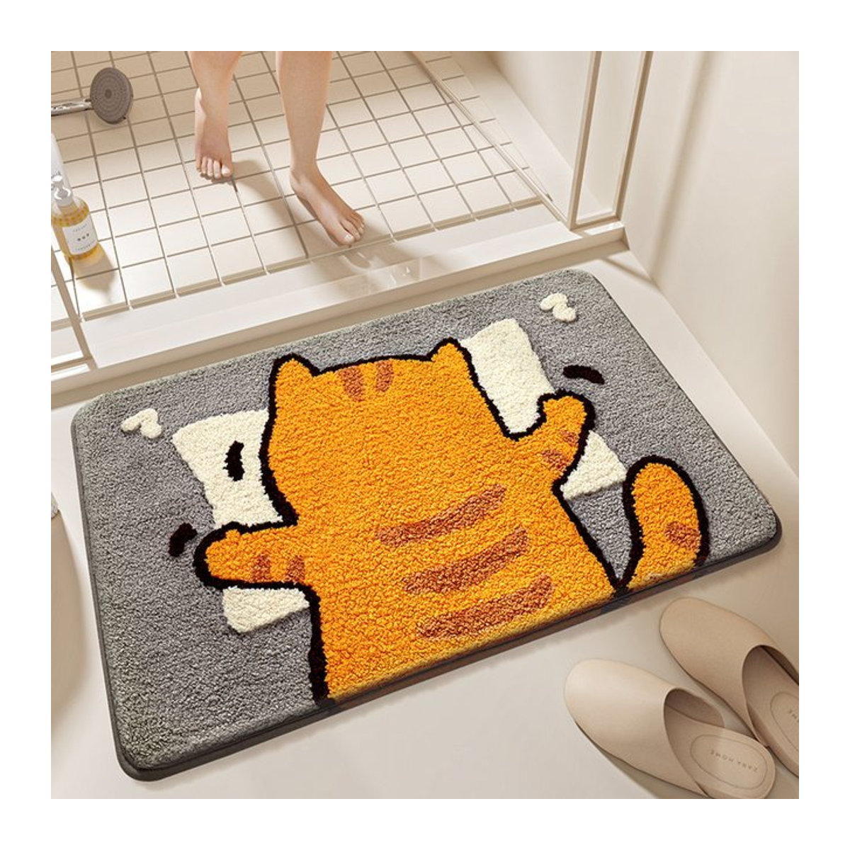 Saugfähige und rutschfeste Badezimmermatte in mehrfarbigem Design für dein Badezimmer - Bild 1