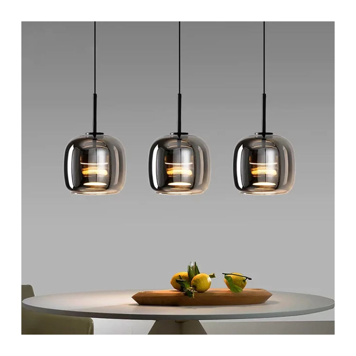 Savenmade Moderne LED Pendelleuchte aus Glas in Silber - Bild 1