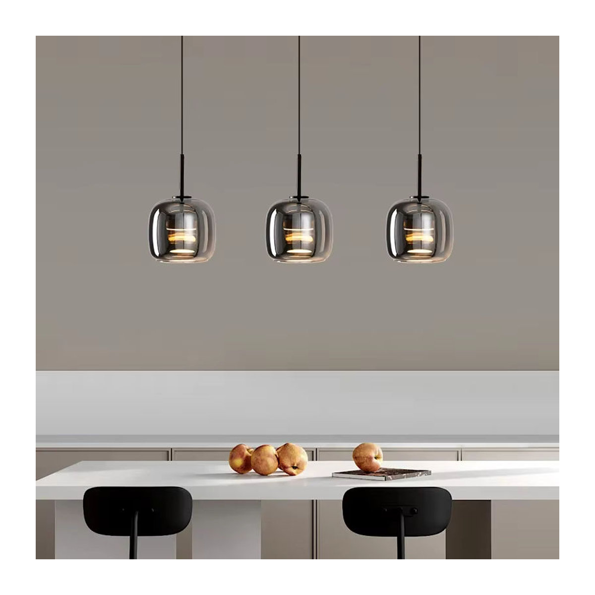 Savenmade Moderne LED Pendelleuchte aus Glas in Silber - Bild 2