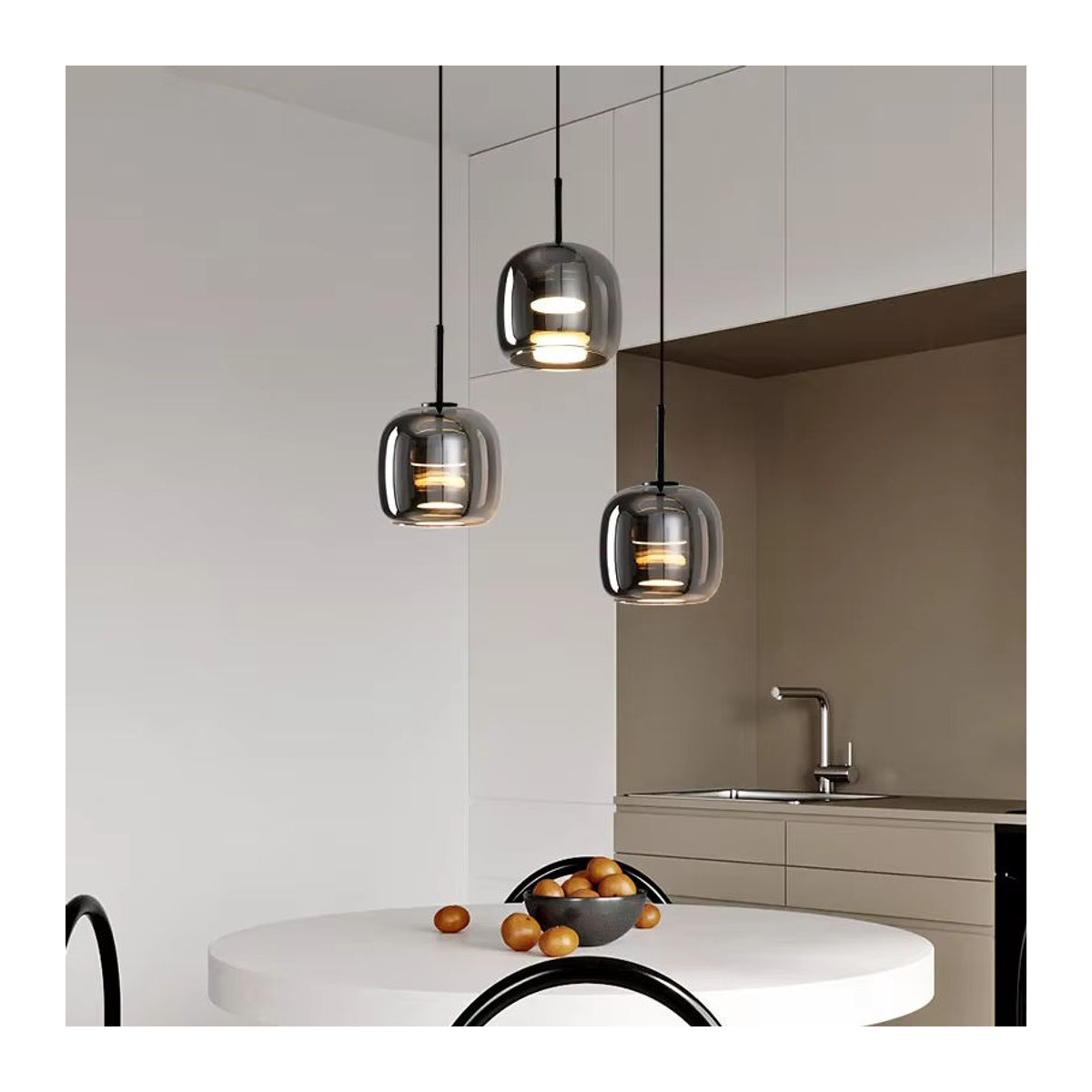 Savenmade Moderne LED Pendelleuchte aus Glas in Silber - Bild 3