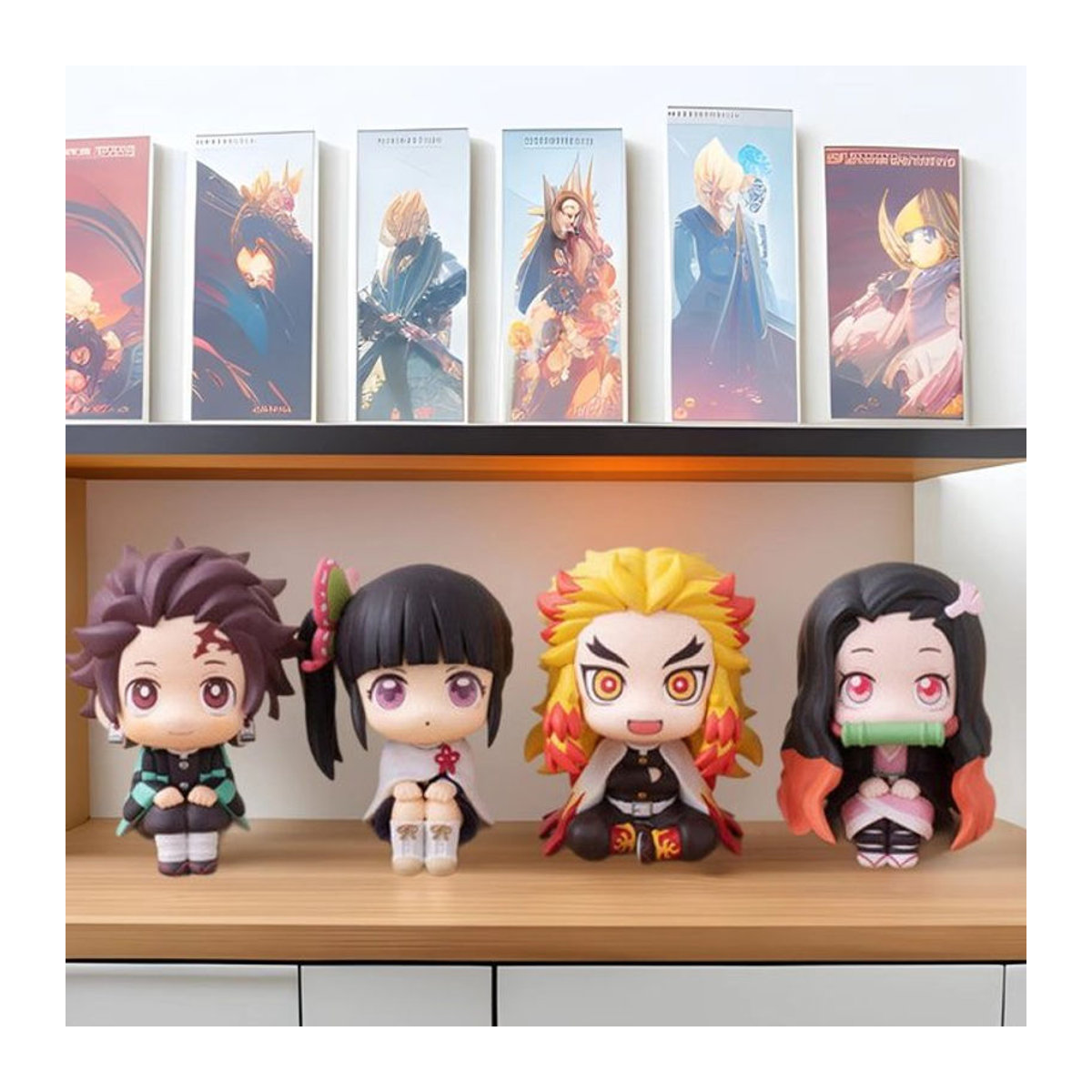 Sayaer Anime Figuren Set Demon Slayer Q Version Kawaii PVC Modelle Tanjiro Nezuko Zenitsu Inosuke mehrfarbig - Bild 1