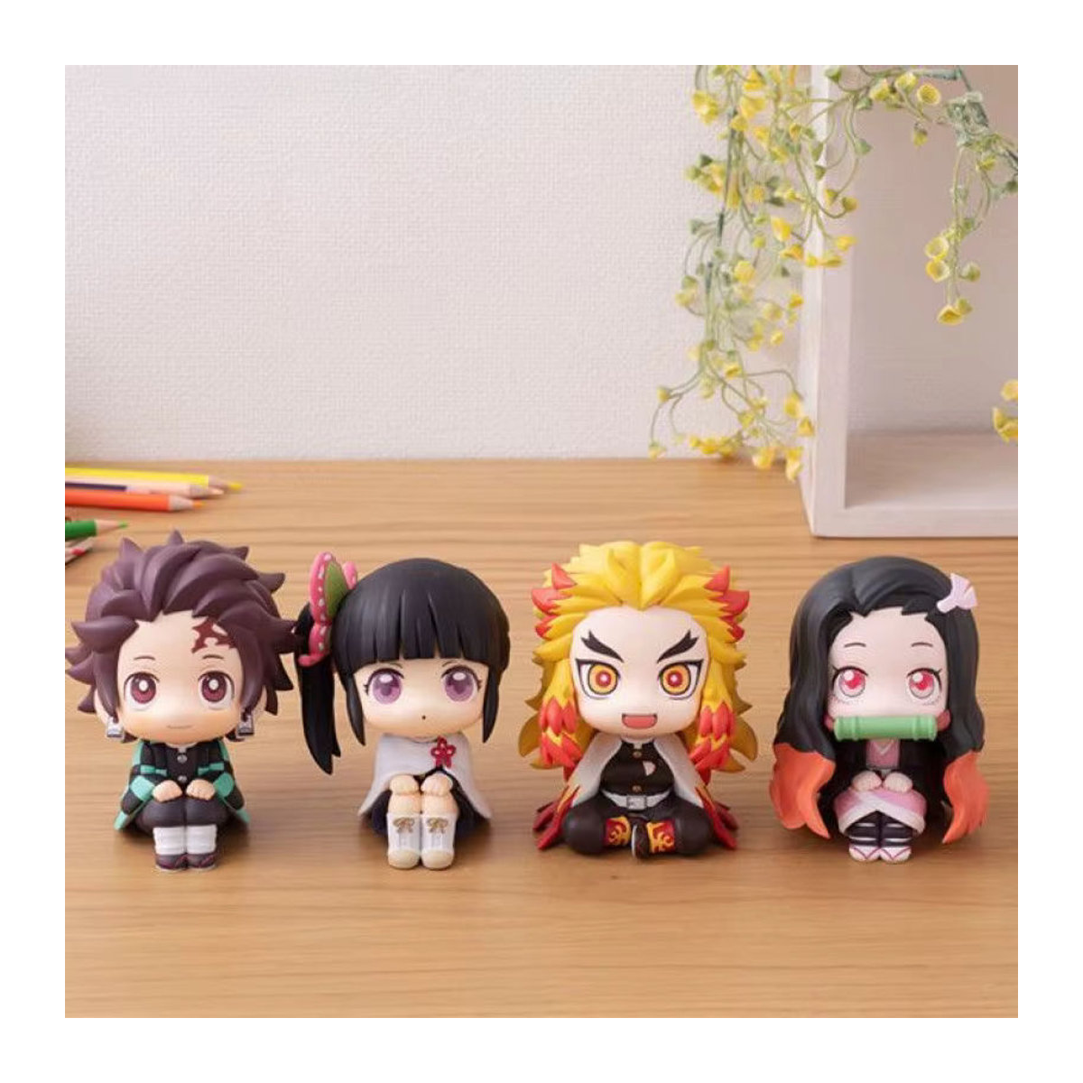 Sayaer Anime Figuren Set Demon Slayer Q Version Kawaii PVC Modelle Tanjiro Nezuko Zenitsu Inosuke mehrfarbig - Bild 3