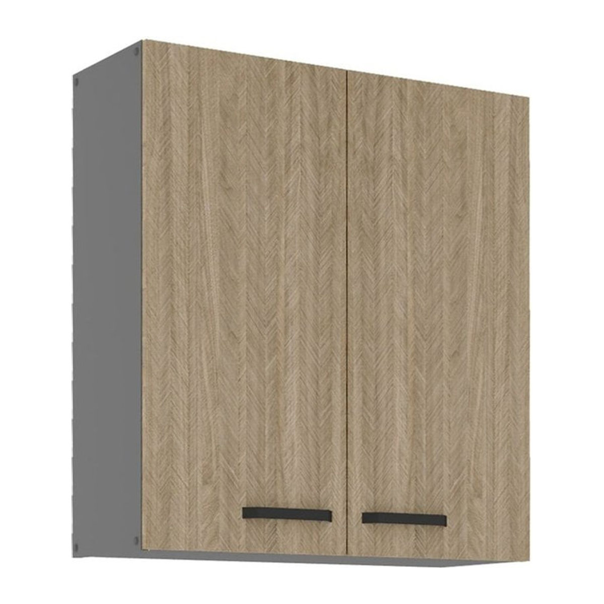 SCANDI Hängeschrank in Eiche Natur mit Fischgrät-Design, Breite: 80 cm - Bild 1