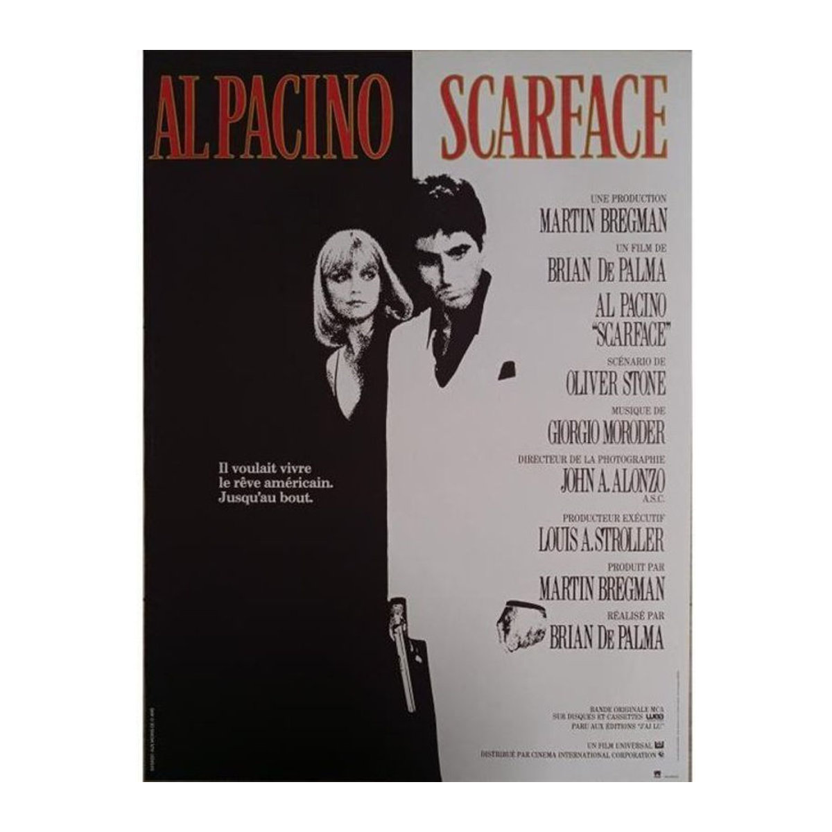 Scarface Filmposter Vintage Papier in Weiß B: 53 cm, H: 40 cm - Bild 1