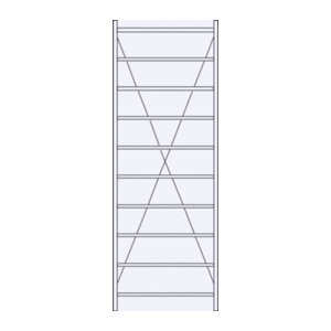 Schäfer Grundregal R 3000 Regalsystem aus Metall mit 10 verzinkten Böden in Silber, B/T: 105,5 x 80 cm