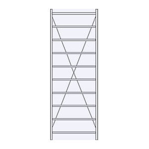 Schäfer Regalsystem Grundregal R 3000 aus Metall mit 10 verzinkten Böden, Silber, Breite: 105,5 cm, Tiefe: 50 cm