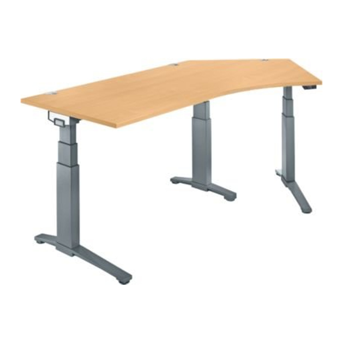 Schäfer Shop Genius ERGOSTYLE S Schreibtisch elektrisch höhenverstellbar, Buche/Anthrazit, B/T/H: 216,5 x 80 x 64,5-130,5 cm - Bild 1