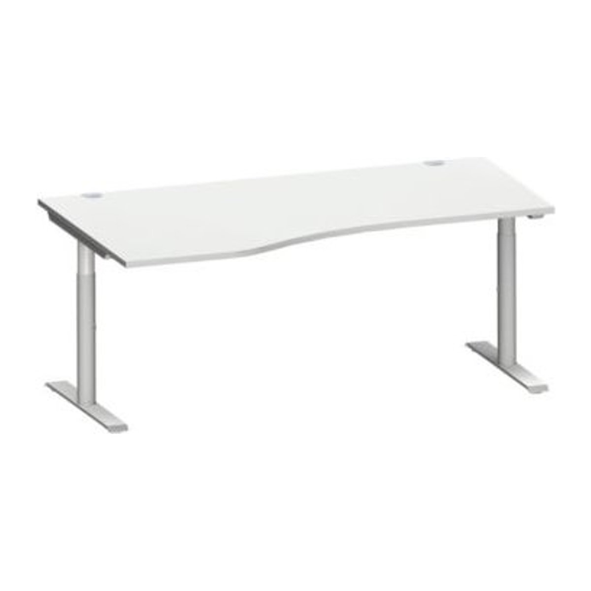 Schäfer Shop Genius Freiformschreibtisch MODENA FLEX, Ansatz links, Breite: 180 cm, lichtgrau - Bild 1