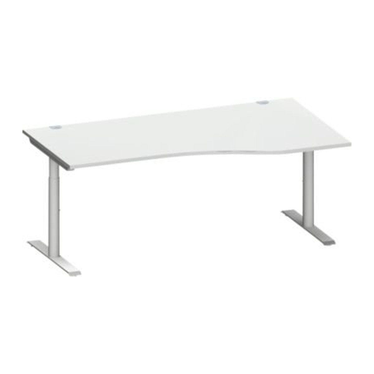 Schäfer Shop Genius Freiformschreibtisch MODENA FLEX, Ansatz rechts, Breite: 180 cm, lichtgrau - Bild 1