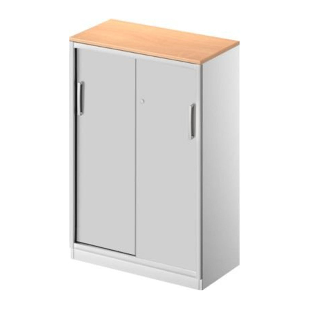 Schäfer Shop Genius Schiebetürenschrank TETRIS SOLID in Buche-Dekor und Weißalu, Breite: 80 cm, mit 2 Fachböden - Bild 1