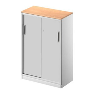 Schäfer Shop Genius Schiebetürenschrank TETRIS SOLID in Buche-Dekor und Weißalu, Breite: 80 cm, mit 2 Fachböden