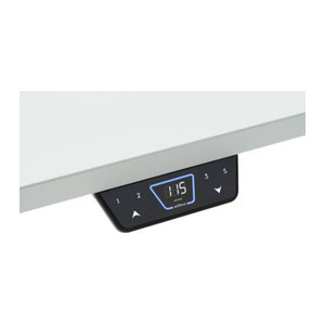 Schäfer Shop Genius Schreibtisch ERGOSTYLE S elektrisch höhenverstellbar mit C-Fuß und Memory Master, Eiche/weiß, B: 216,5 cm, T: 80 cm, H: 71,5-118,2 cm