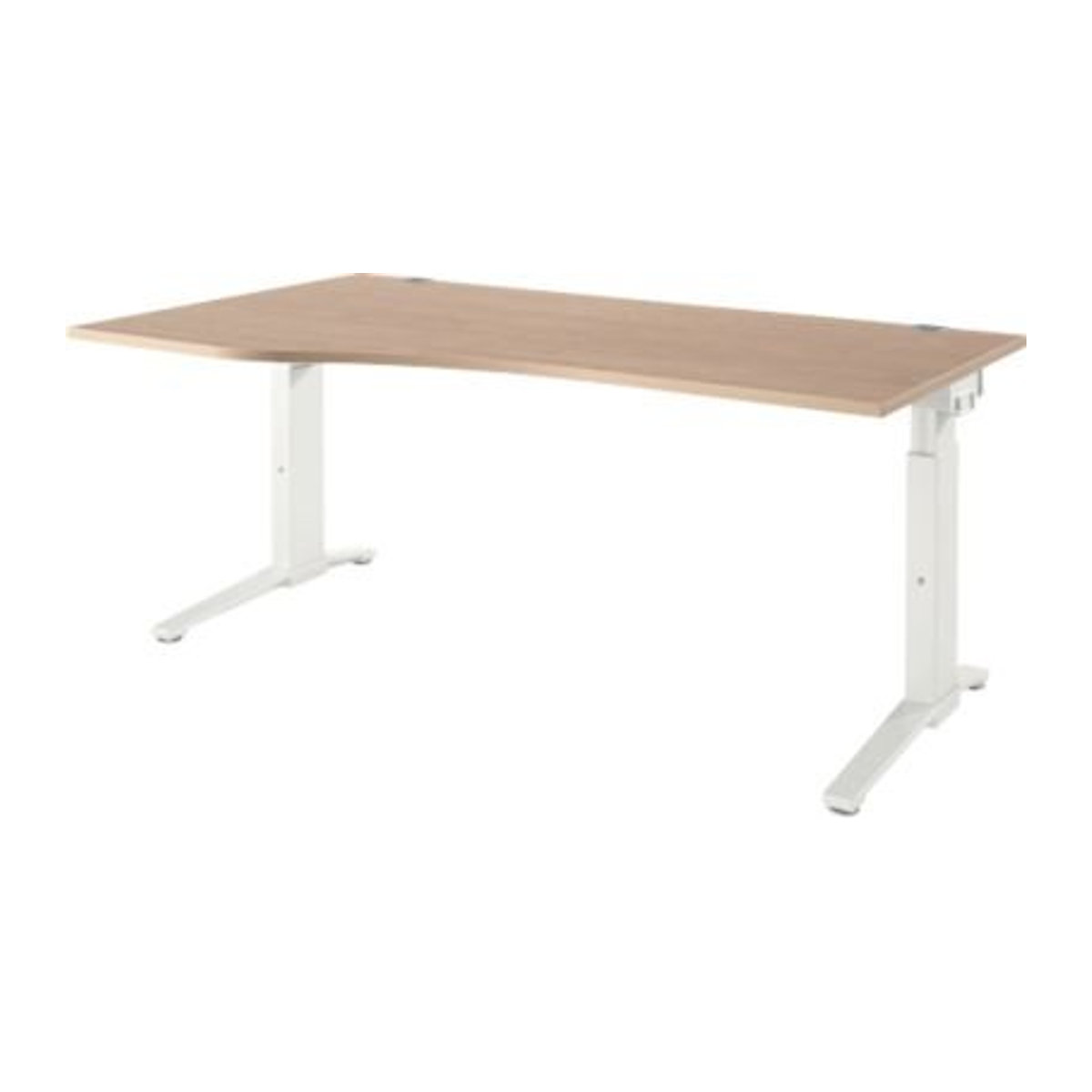 Schäfer Shop Genius Schreibtisch ERGOSTYLE S manuell höhenverstellbar Rechteck C-Fuß Ansatz links eiche/weiß B: 180 cm, T: 80/100 cm, H: 67,5-89,5 cm - Bild 1