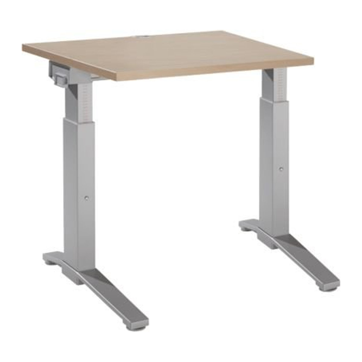 Schäfer Shop Genius Schreibtisch ERGOSTYLE S, manuell höhenverstellbar, Rechteck, C-Fuß, B/T/H: 80 x 80 x 67,5-89,5 cm, eiche/weißaluminium - Bild 1