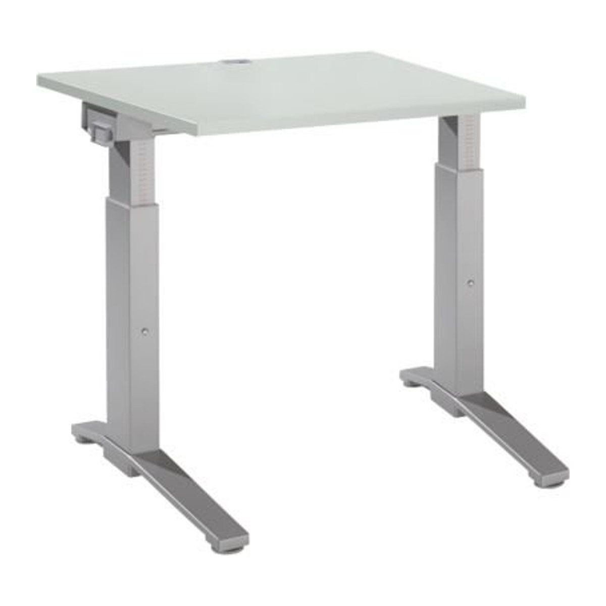 Schäfer Shop Genius Schreibtisch ERGOSTYLE S manuell höhenverstellbar Rechteck C-Fuß B/T/H: 80 x 80 x 67,5-89,5 cm lichtgrau/weißaluminium - Bild 1