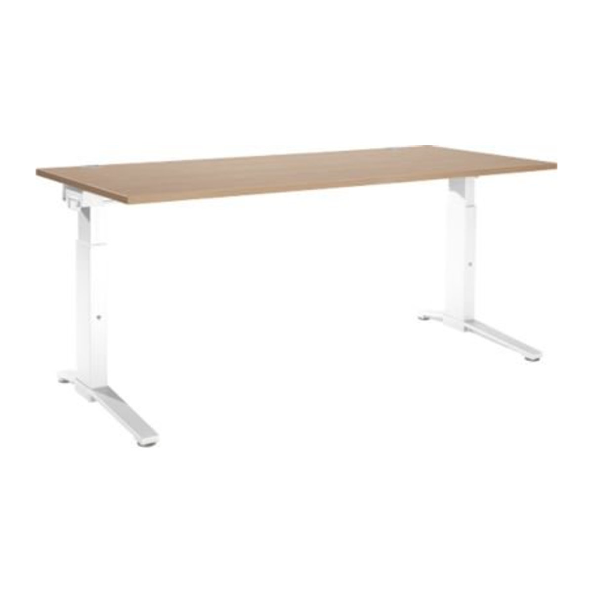 Schäfer Shop Genius Schreibtisch ERGOSTYLE S manuell höhenverstellbar Rechteck C-Fuß Farbe eiche/weiß B/T/H: 200 x 80 x 67,5-89,5 cm - Bild 1