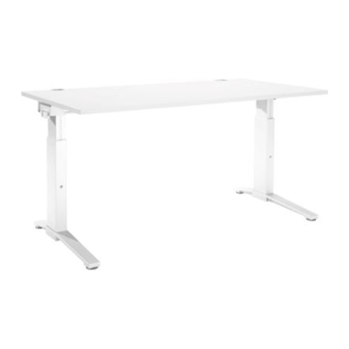 Schäfer Shop Genius Schreibtisch ERGOSTYLE S, manuell höhenverstellbar, Rechteck, C-Fuß, Farbe: Weiß, B/T/H: 160 x 80 x 67,5-89,5 cm - Bild 1
