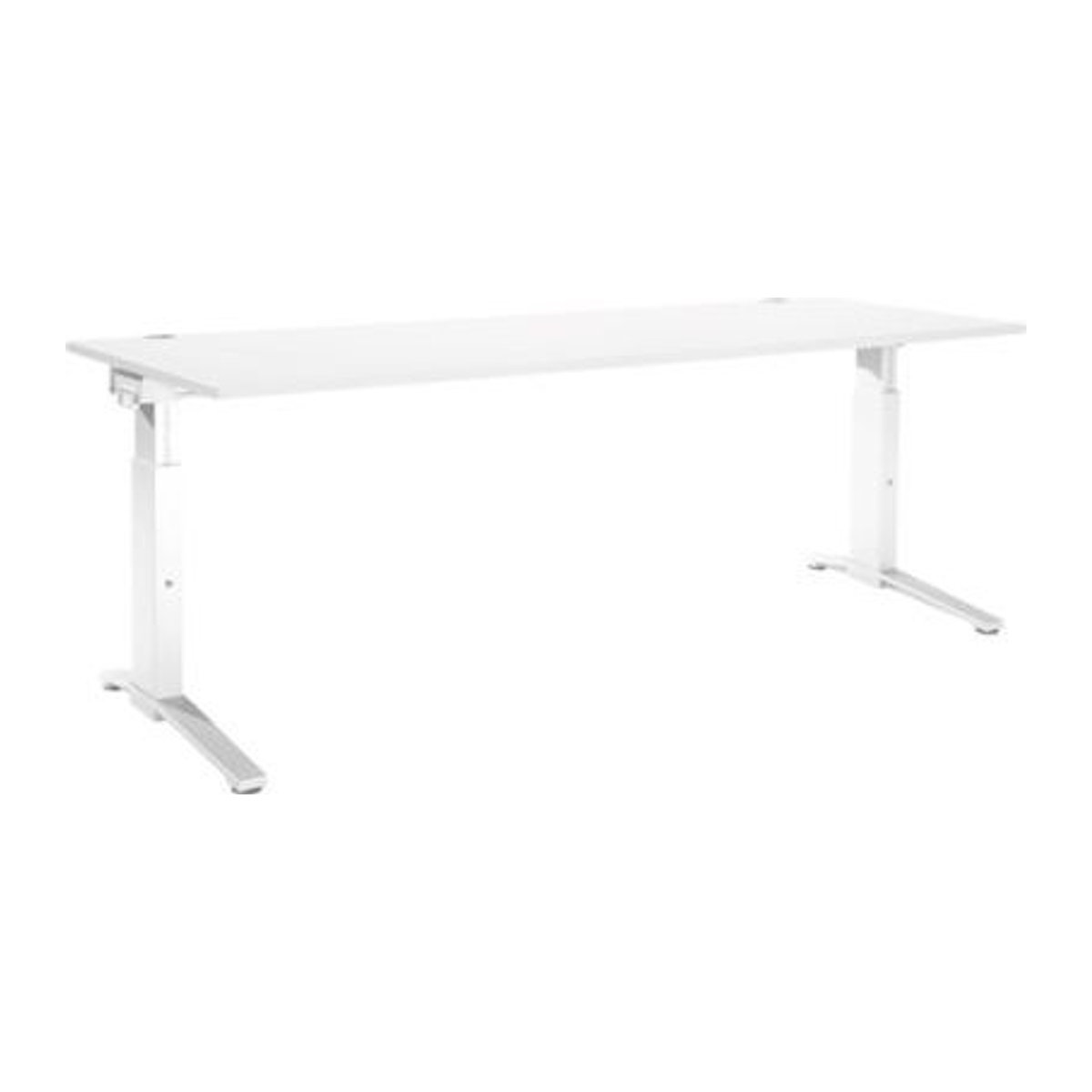 Schäfer Shop Genius Schreibtisch ERGOSTYLE S, manuell höhenverstellbar, Rechteck, C-Fuß, Farbe: Weiß, B/T/H: 200 x 80 x 67,5-89,5 cm - Bild 1