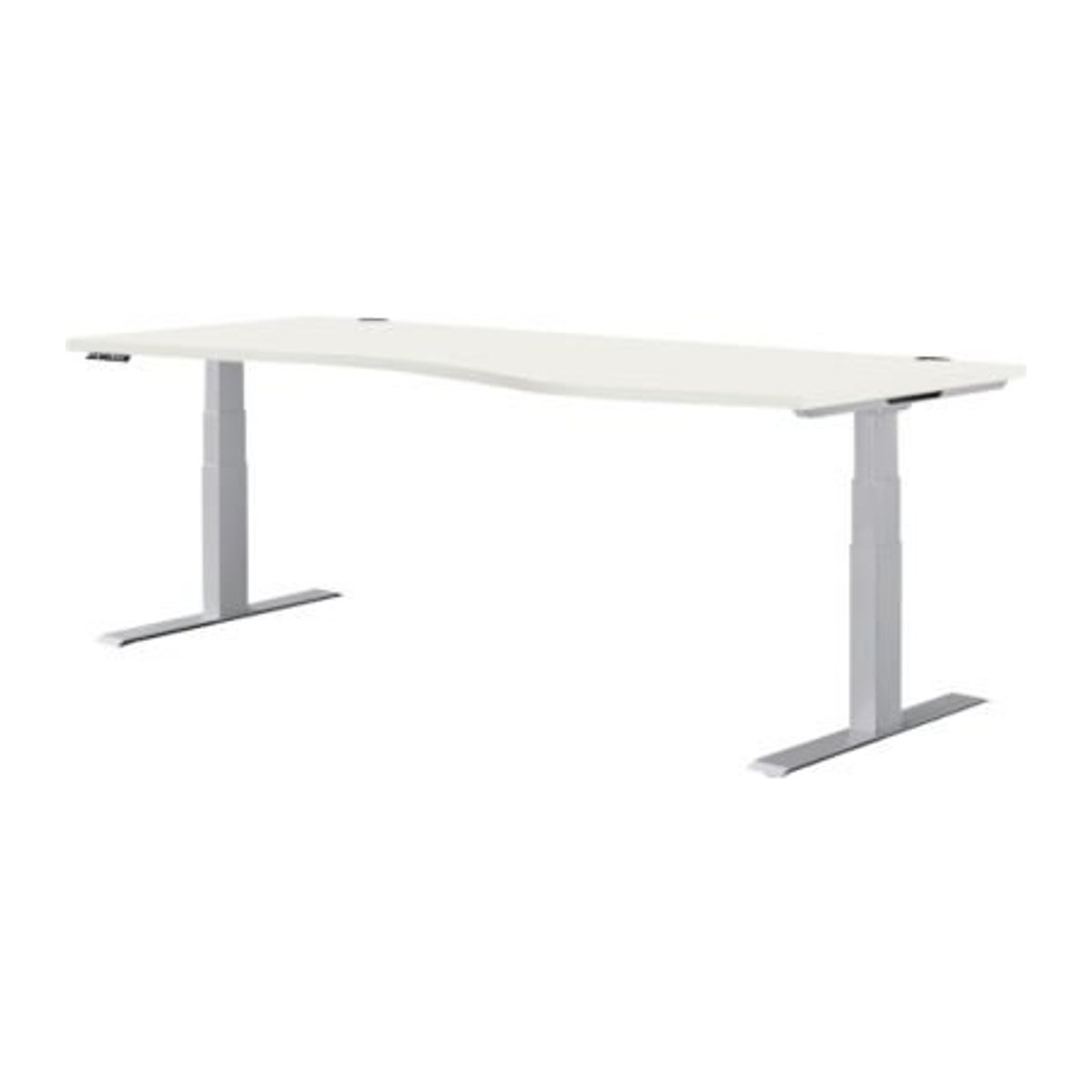 Schäfer Shop Genius Schreibtisch MODENA FLEX elektrisch höhenverstellbar Freiform weiß/weißalu Breite: 180 cm - Bild 1