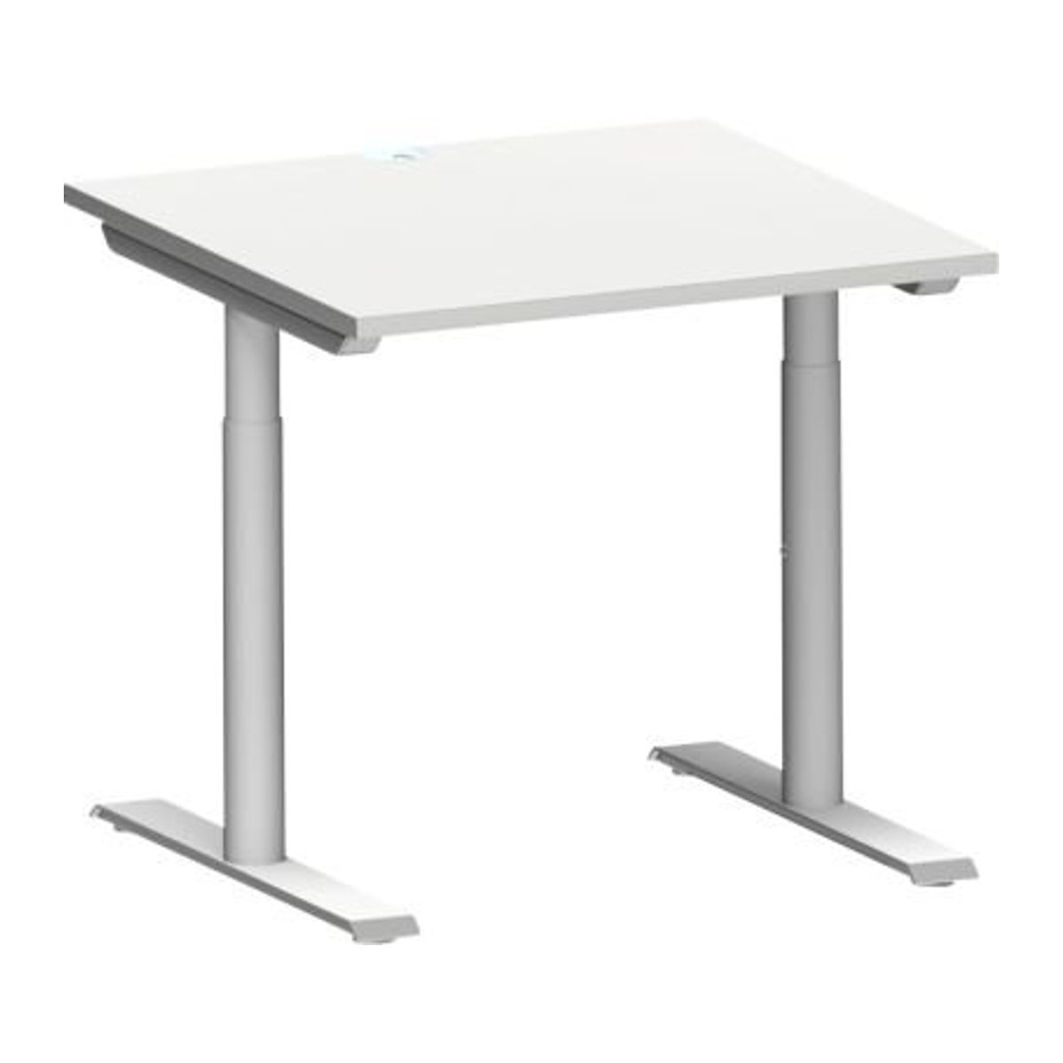 Schäfer Shop Genius Schreibtisch MODENA FLEX in Lichtgrau mit T-Fuß-Rundrohr, B: 80 cm, T: 80 cm - Bild 1