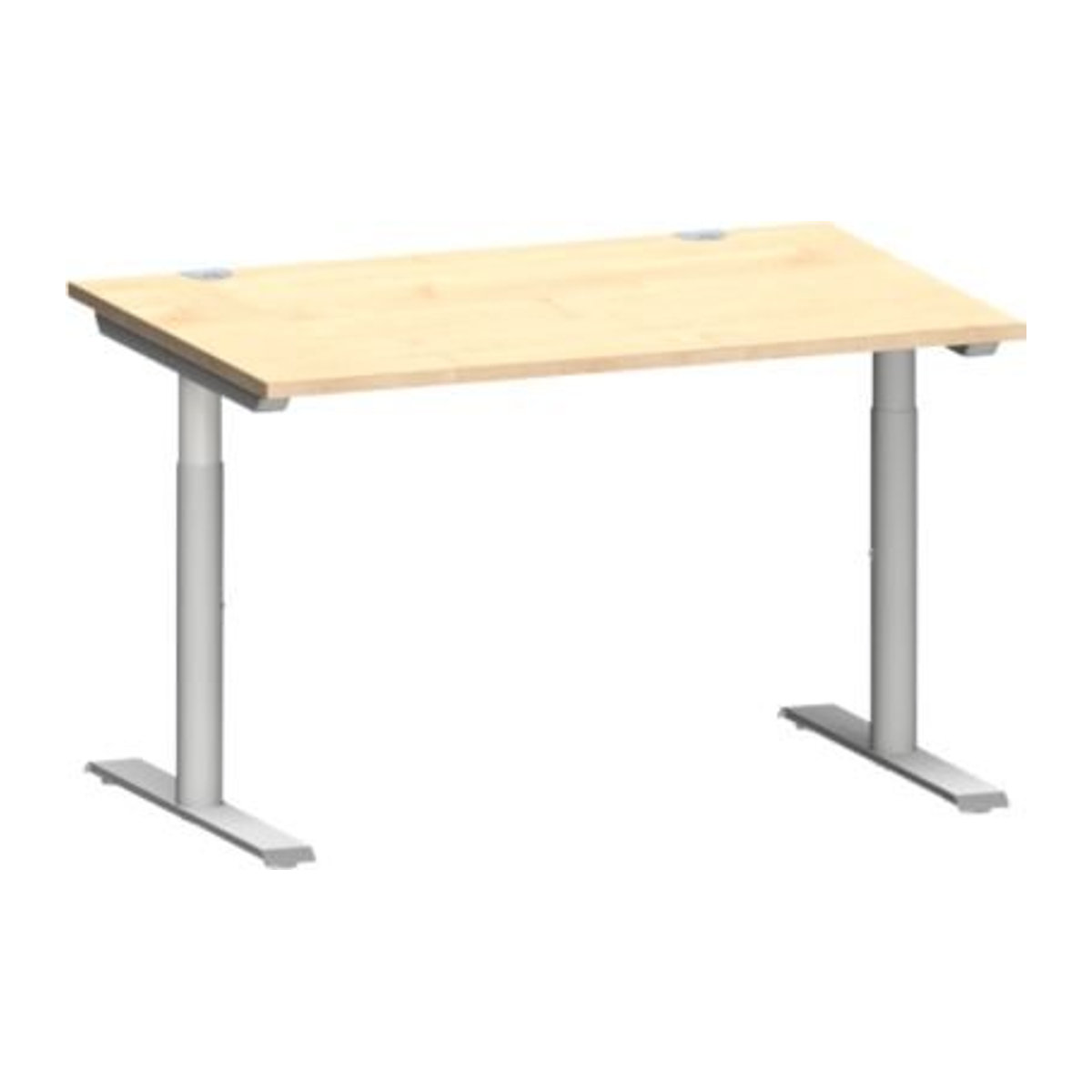 Schäfer Shop Genius Schreibtisch MODENA FLEX mit T-Fuß-Rundrohr in Ahorn und Weißalu, Breite: 120 cm, Tiefe: 80 cm - Bild 1