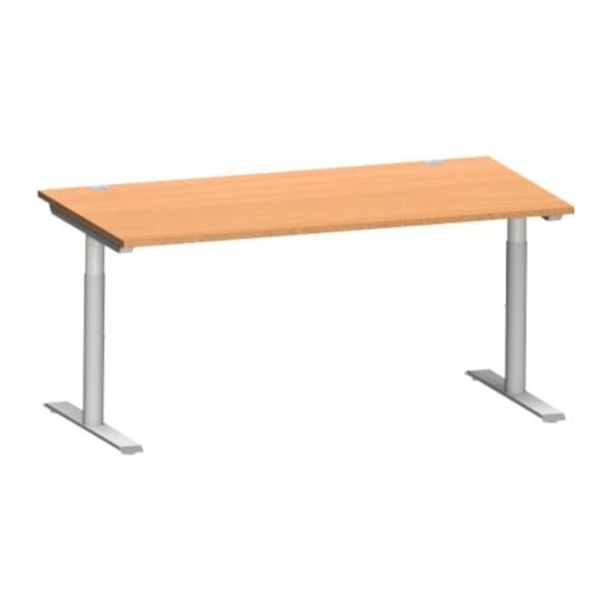 Schäfer Shop Genius Schreibtisch MODENA FLEX mit T-Fuß-Rundrohr in Buche und Weißalu, B: 160 cm, T: 80 cm - Bild 1