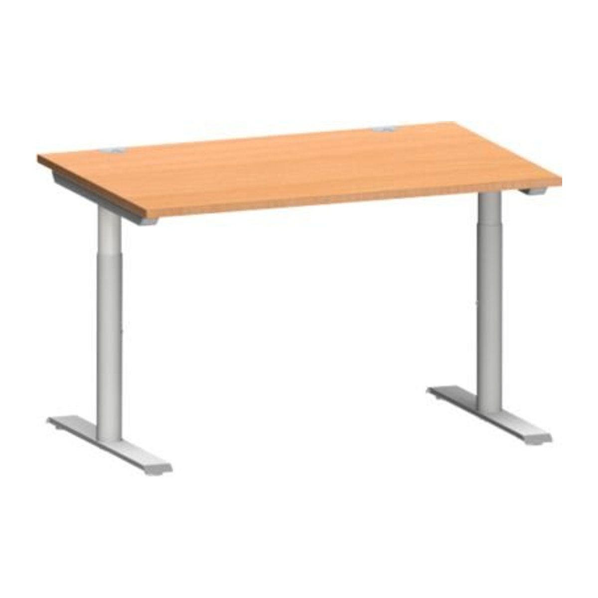 Schäfer Shop Genius Schreibtisch MODENA FLEX mit T-Fuß-Rundrohr in Buche und Weißalu, B/T: 120 x 80 cm - Bild 1