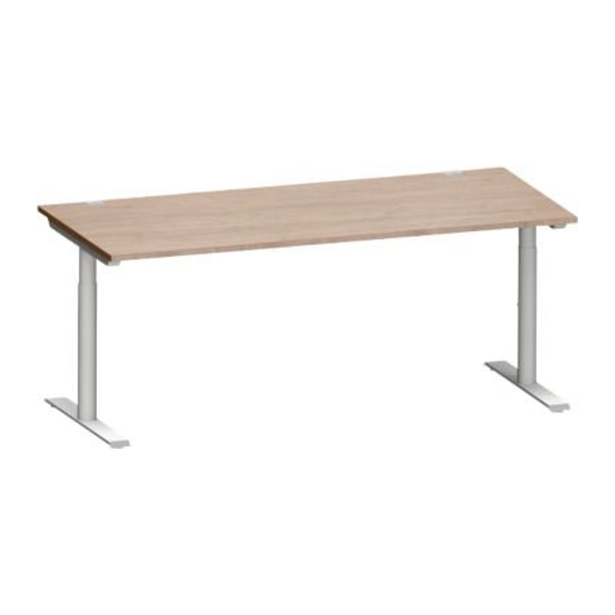 Schäfer Shop Genius Schreibtisch MODENA FLEX mit T-Fuß-Rundrohr in Eiche-Dekor und Weißalu, B: 180 cm, T: 80 cm - Bild 1