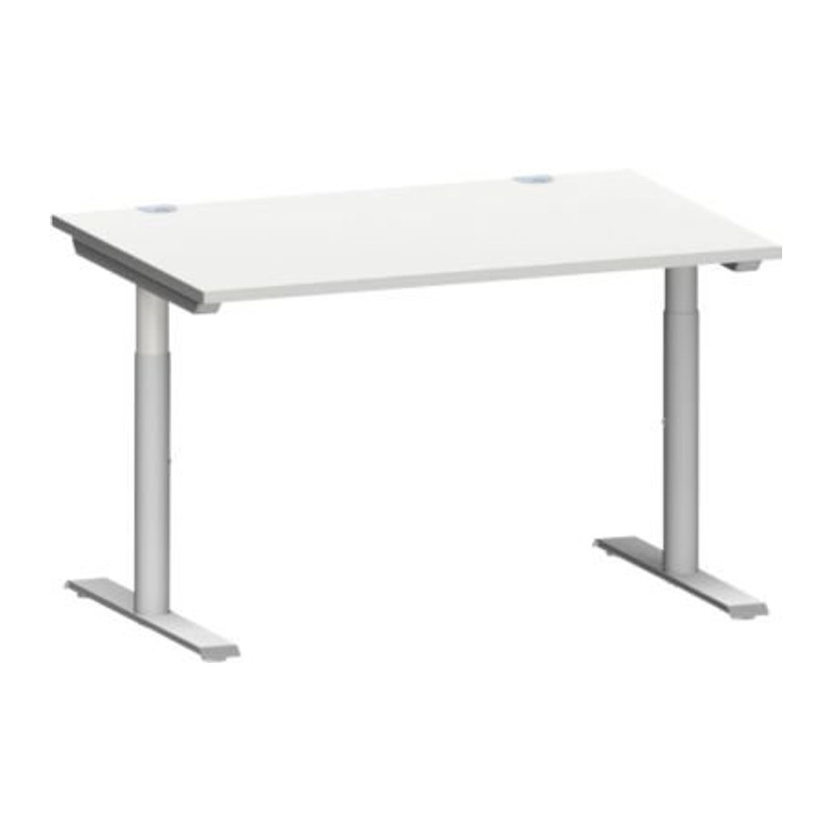 Schäfer Shop Genius Schreibtisch MODENA FLEX mit T-Fuß-Rundrohr in Lichtgrau, B: 120 cm, T: 80 cm - Bild 1