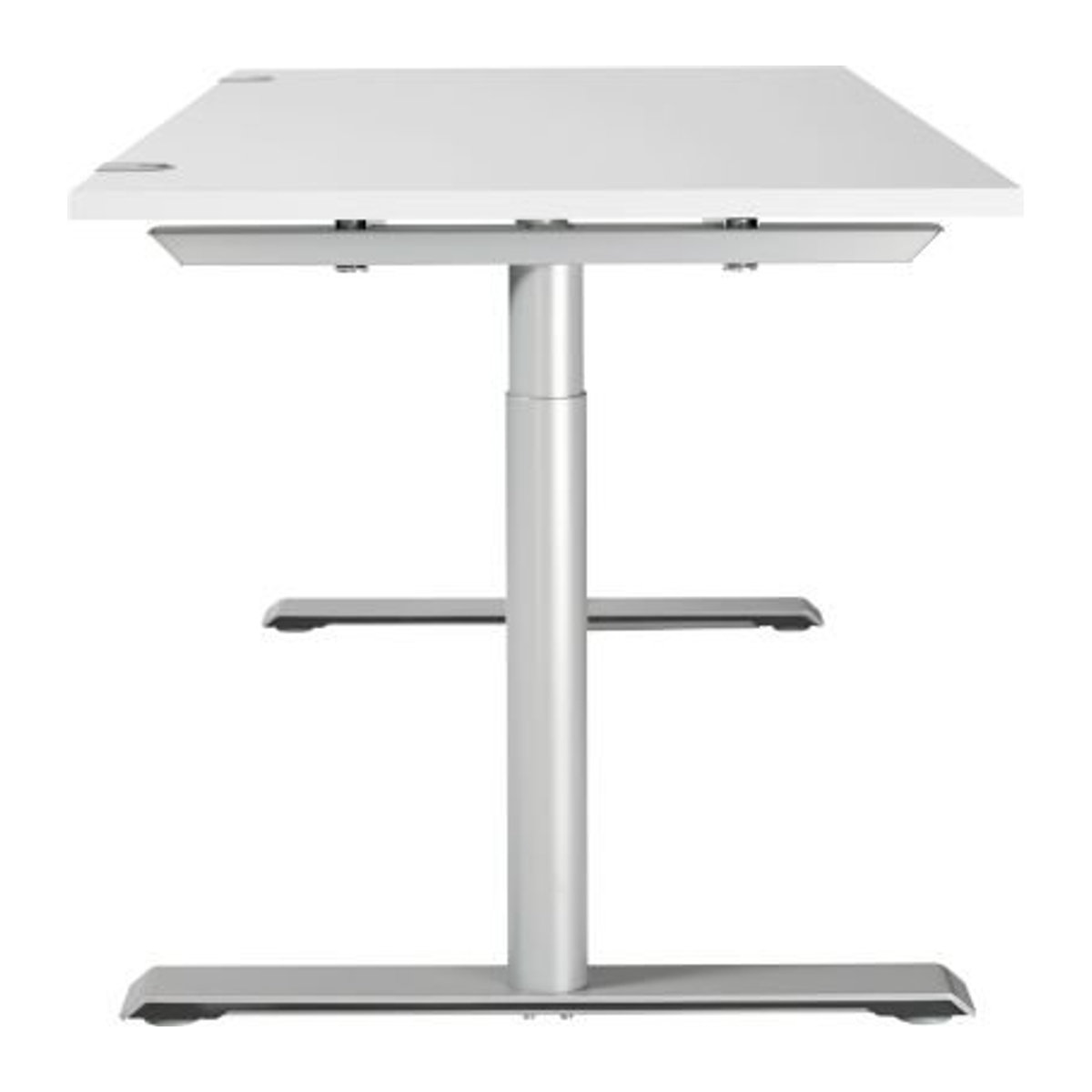 Schäfer Shop Genius Schreibtisch MODENA FLEX mit T-Fuß-Rundrohr in Weiß/Weißalu, Breite: 160 cm, Tiefe: 80 cm - Bild 1