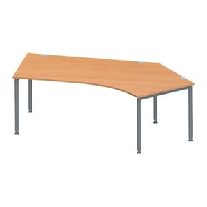 Schäfer Shop Genius Winkelschreibtisch MODENA FLEX 135 Grad mit Ansatz rechts in Buche und Anthrazit