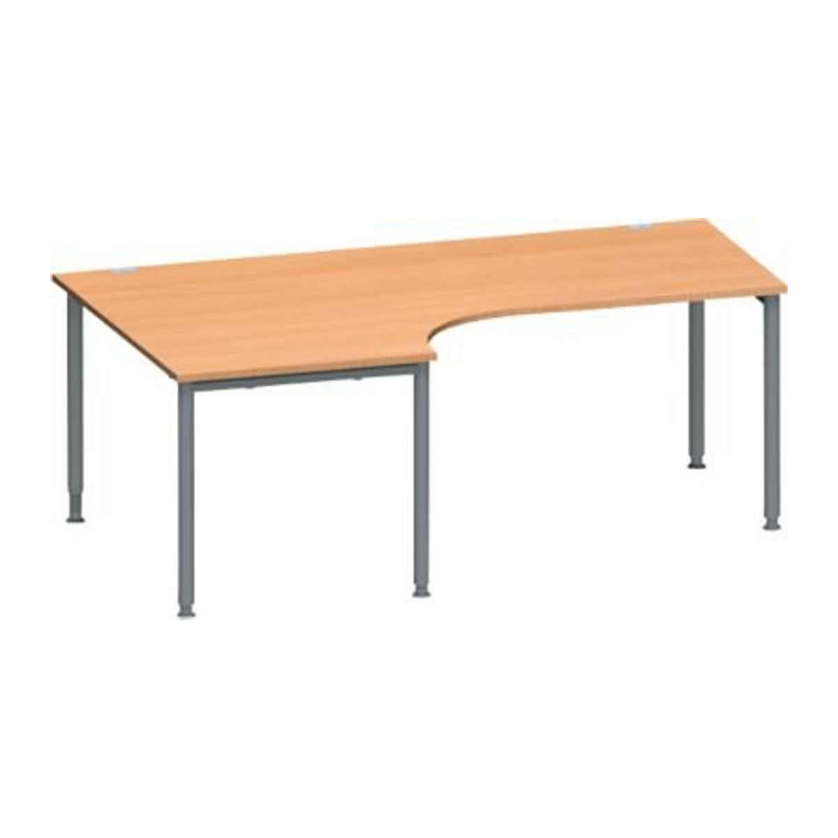 Schäfer Shop Genius Winkelschreibtisch MODENA FLEX 90 Grad mit Ansatz links, Breite: 200 cm, Buche/Anthrazit - Bild 1