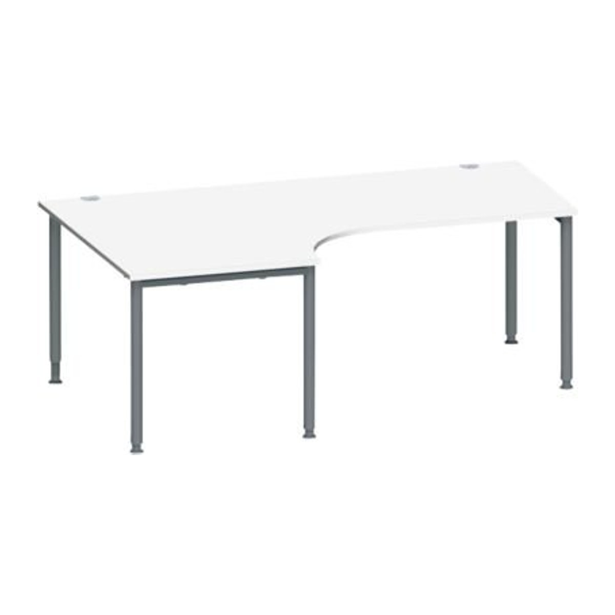 Schäfer Shop Genius Winkelschreibtisch MODENA FLEX 90 Grad mit Ansatz links, Breite: 200 cm, weiß/anthrazit - Bild 1
